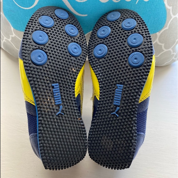 Boys Navy/Yellow Puma Sneakers Size 11.5 - Picture 7 of 8